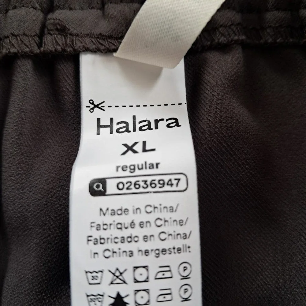 Halara XL Dark Gray Breezeful Pleated Wide Leg Trouser Dress Pants Flowy